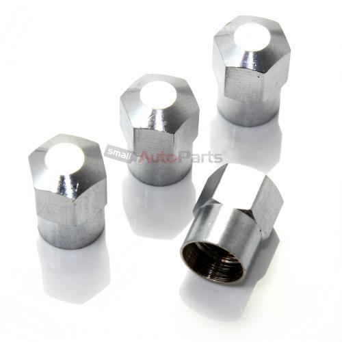 (4) metal chrome tire/wheel air pressure stem valve caps for car-truck-hot rod