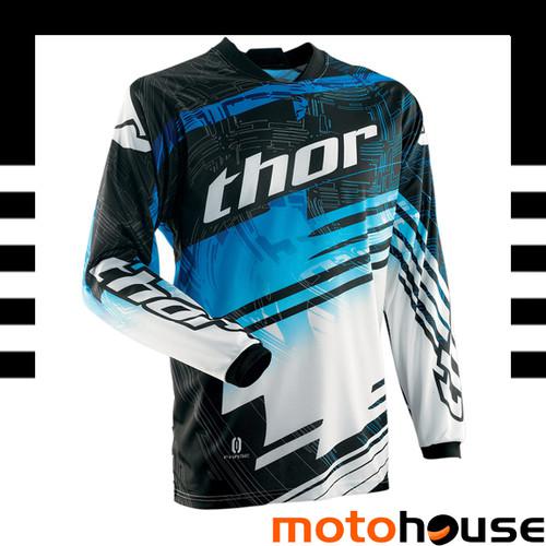 Thor youth phase swipe jersey mx offroad dirt motocross blue black white 