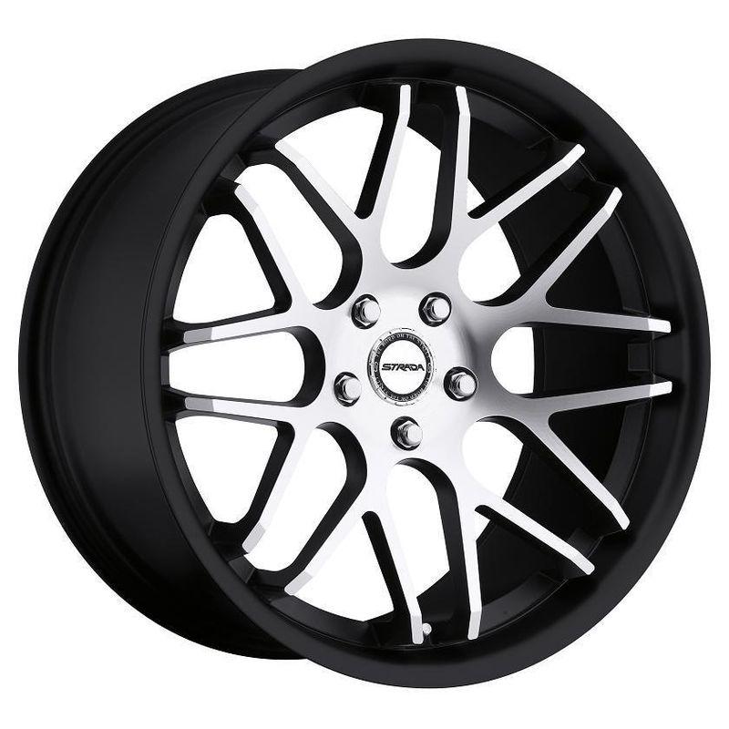 22" inch 5x4.5 black machined wheels rims 5 lug acura ford honda lincoln mazda