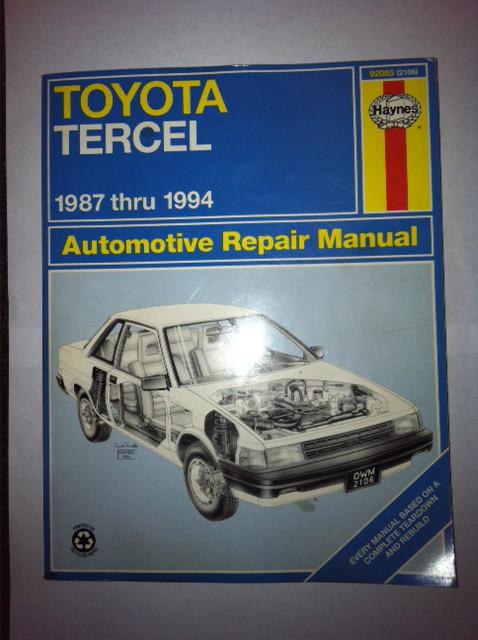 Haynes toyota tercel 1987-1994 repair manual 2106  isbn 1563921065 1994 print