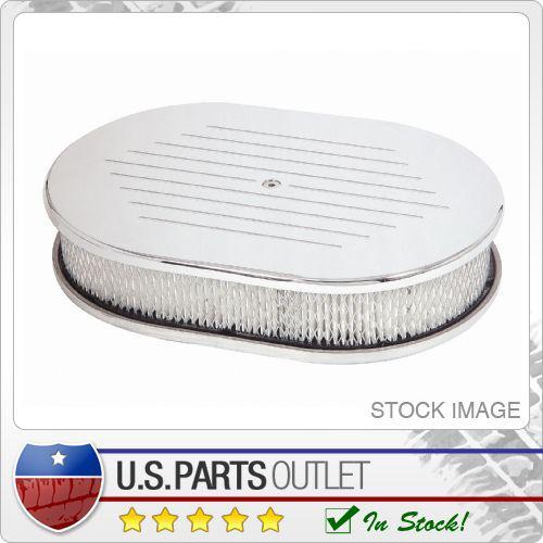 Mr gasket 9156g chrome aluminum air cleaner 12 in. dia. 2 in. high oval-ball