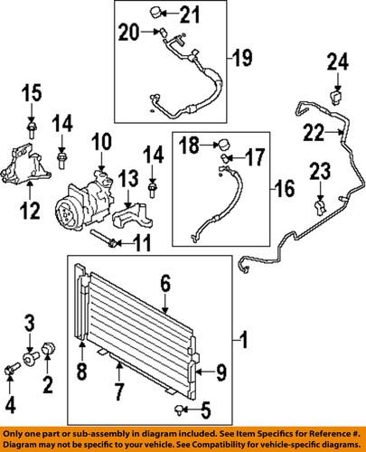 Subaru oem 73274fg000 a/c condenser, compressor & lines