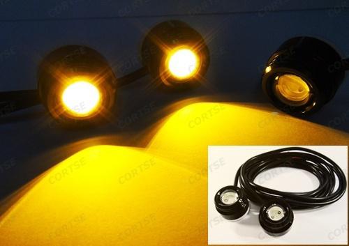 Amber high power led eagle eye parking turn signal drl fog light car motorcycle