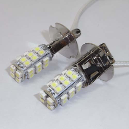 2x new 12v dc car auto h3 fog 28 smd led headlight head light bulb lamp