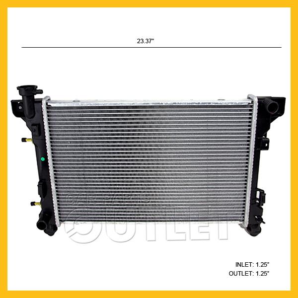 91-93 dynasty 2.5 l4 radiator imperial/new yorker 3.3 3.8 v6 auto 2row w/toc at