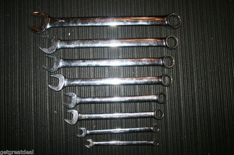 Snap-on tools combination standard length 12-point wrench set 8pc