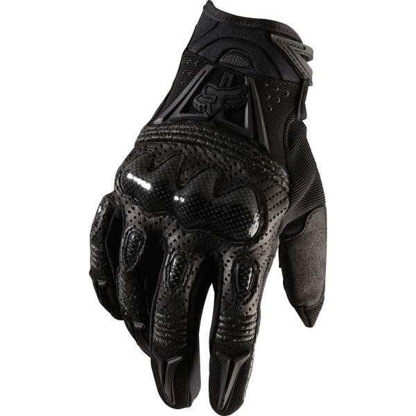 Black/black m fox racing bomber gloves 2013 model