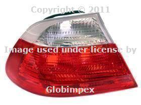 Bmw e46 conv (00-03) tail light euro red+white left oem + 1 year warranty