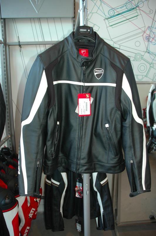 Dainese ducati g. twin pelle leather jacket, black & white, men's euro size 54