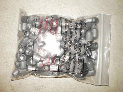 100 silver plastic valve stem caps tpms