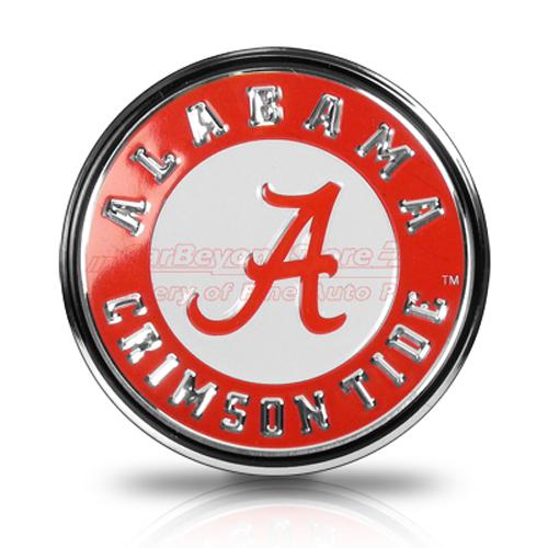 University of alabama aluminum color auto emblem, 3d look, licensed + free gift