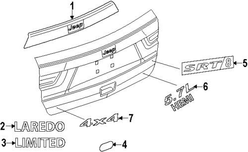 Jeep 55157303af genuine oem factory original nameplate