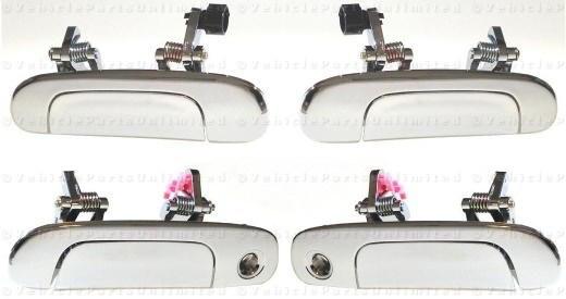 4 pcs  outside  door handle chrome set    fits: mazda protege 323