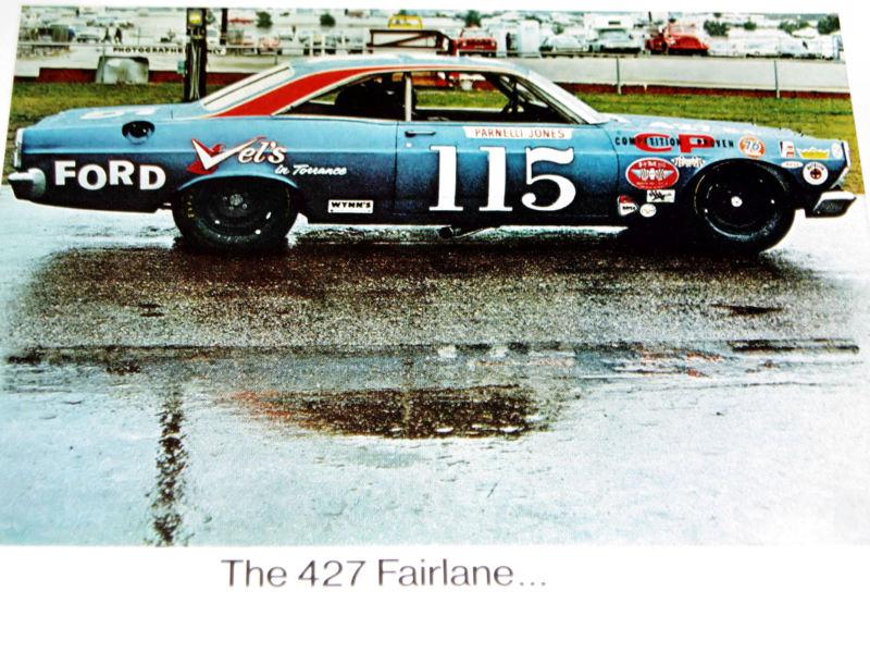 1967 ford fairlane 427 gta vintage nascar ad-print/poster/photo-parnelli jones