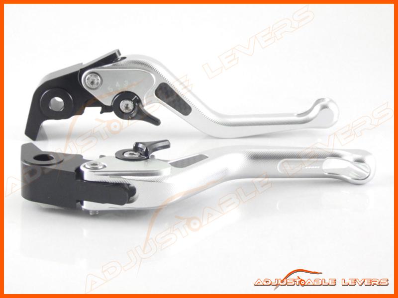 08-2011 suzuki b-king 3d short adjustable levers carbon fiber inlay b-king logo