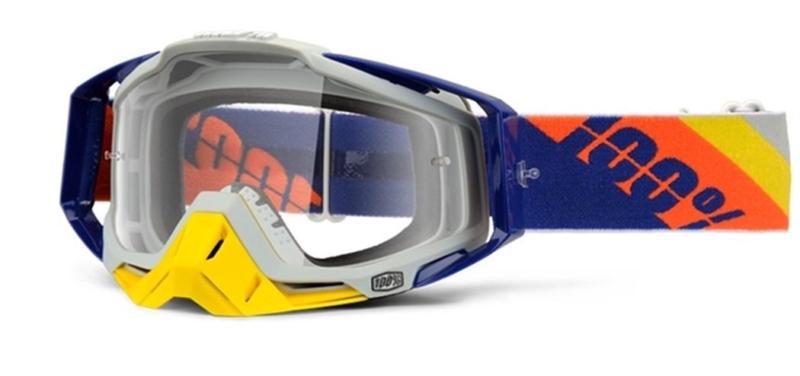 New 100% racecraft adult goggles, slant carbon, with mirror silver lens