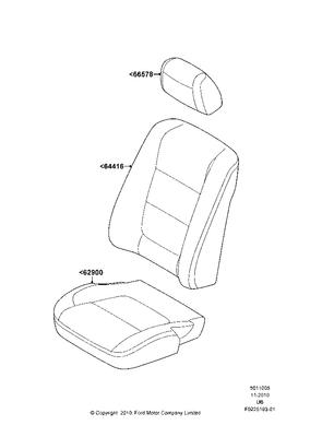 Bb5z7864416eb cover assy seat back 11 12 explorer 2010