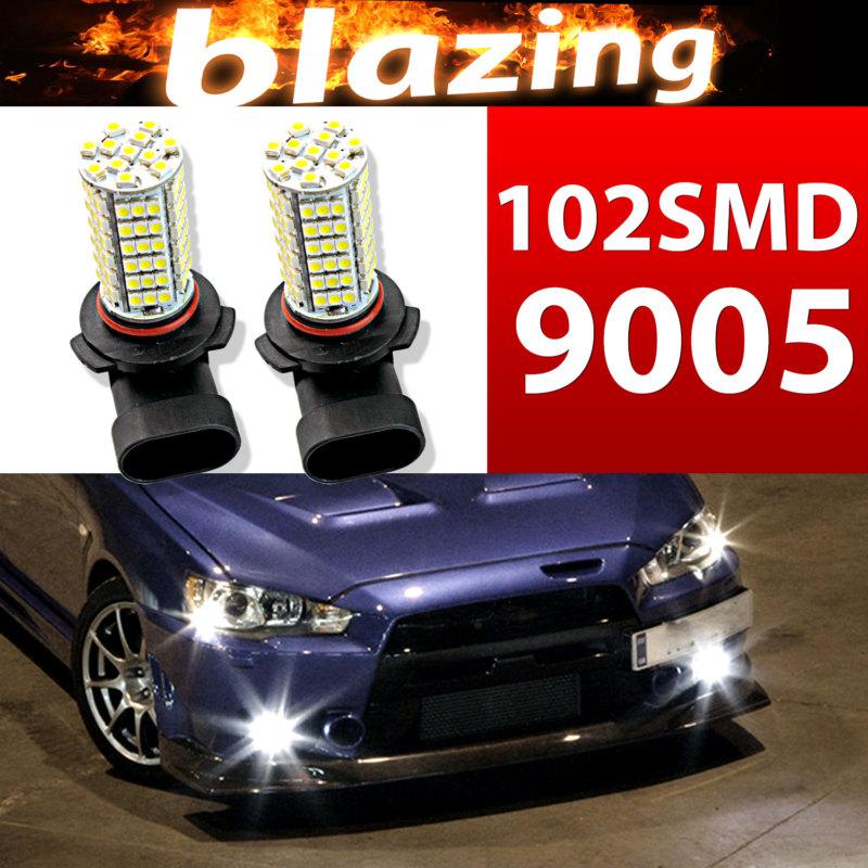 102-smd 9005 led 6k hid super white bulbs drl daytime running lights 2pcs