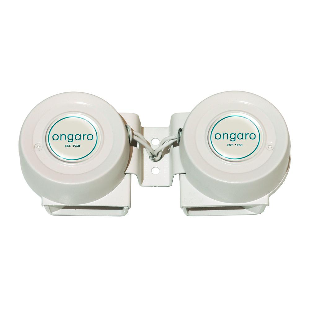 Ongaro white ss mini compact twin horn - 12v 10003