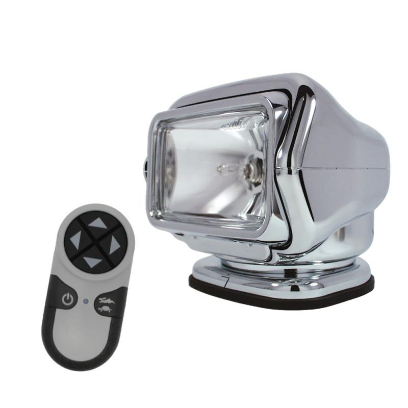 Golight hid stryker searchlight 12v w/ wireless handheld remote - chrome 30061