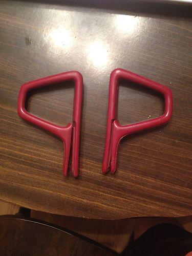 82-92 camaro firebird red seat belt  guides pair