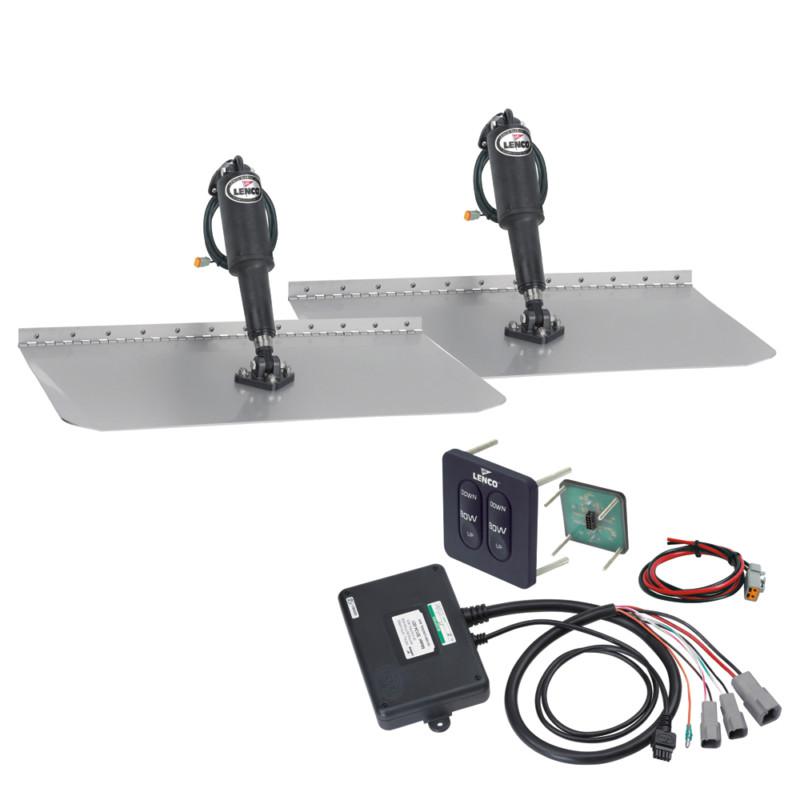 Lenco 12" x 18" standard trim tab kit w/standard tactile switch kit 12v tt12x18