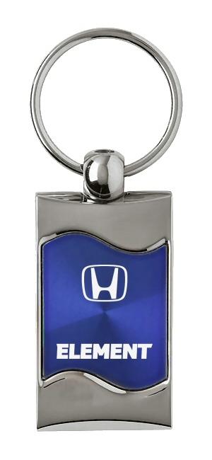 Honda element blue rectangular wave key chain ring tag key fob logo lanyard