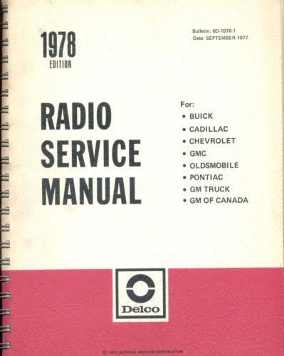 1978 delco - general motors - all models / makes - radio service manual