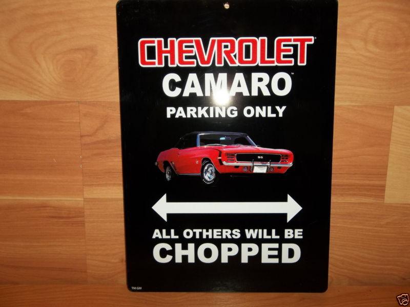 Chevrolet camaro owners parking only sign