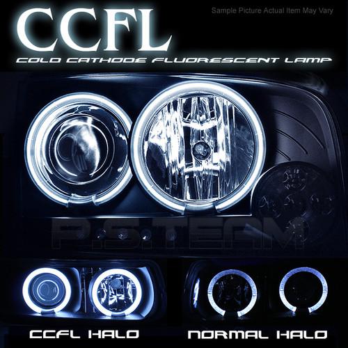 99-04 f250/f350 excursion 1pc ccfl halo projector led chrome headlights w/bumper