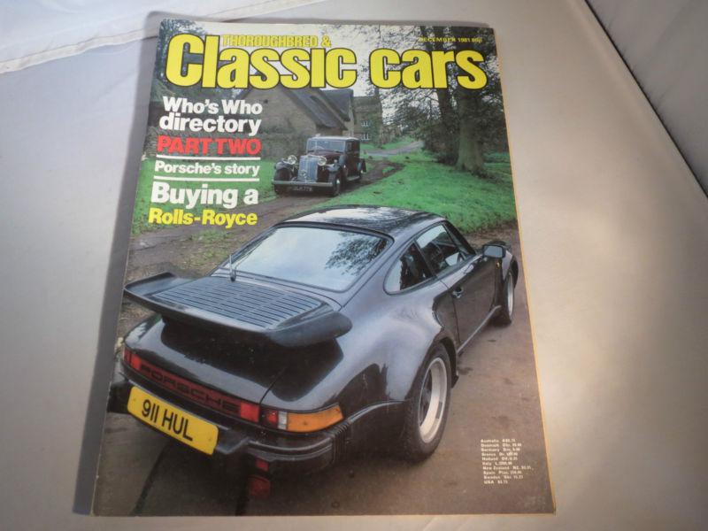 Vintage thoroughbred & classic cars magazine 1981 porsche 911 rolls royce shadow