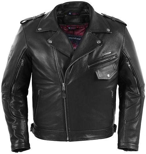 New pokerun outlaw-2.0 leather motorcycle jacket, black, large/lg