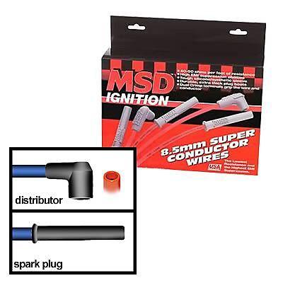 Msd 31399 spark plug wires spiral core 8.5mm red multi-angle boots ford 5.0l set