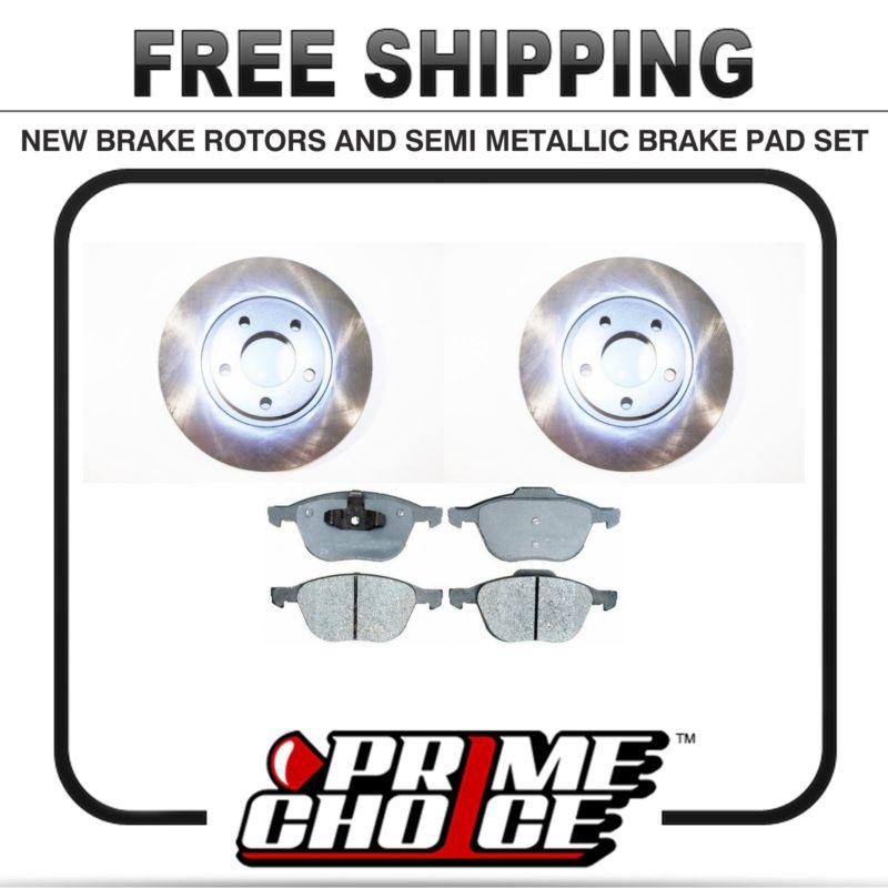 Premium front metallic brake pads and disc rotors complete kit left & right pair