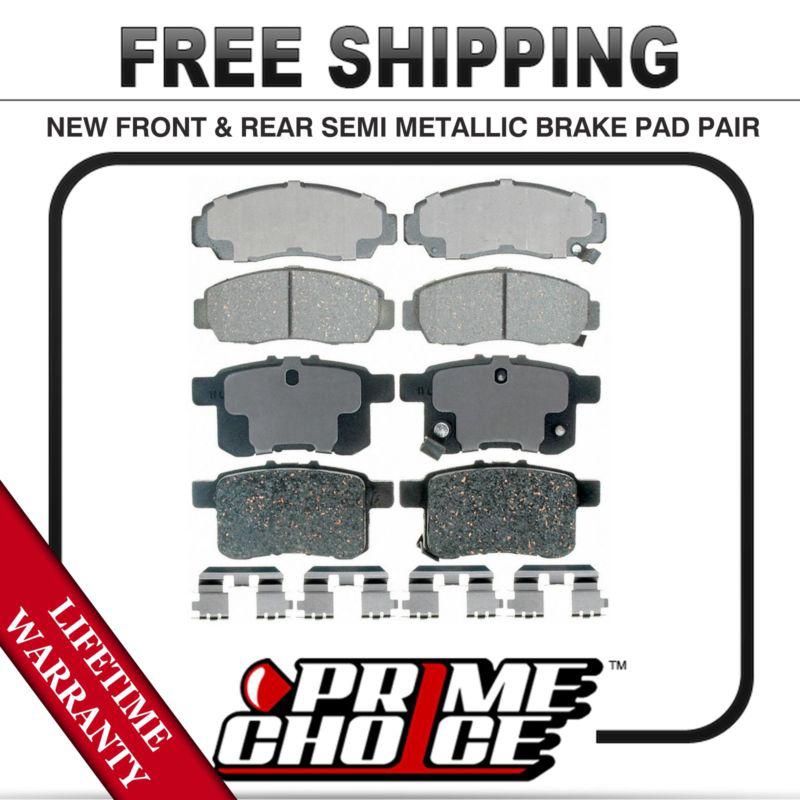 Complete set of front and rear premium brake pads with lifetime warranty