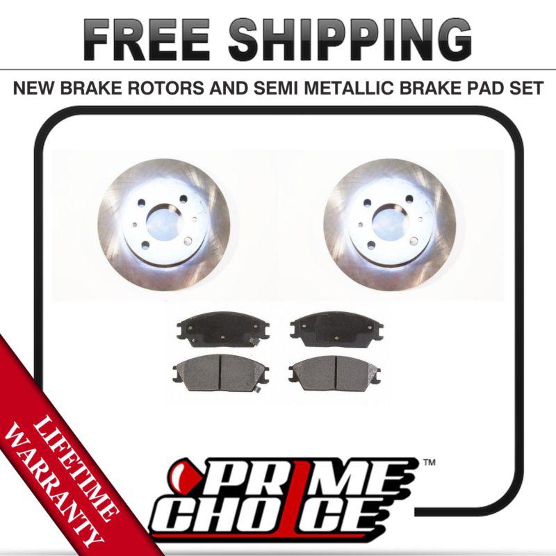 Front kit (2) brake rotors and (1 set) premium brake pads with lifetime warranty