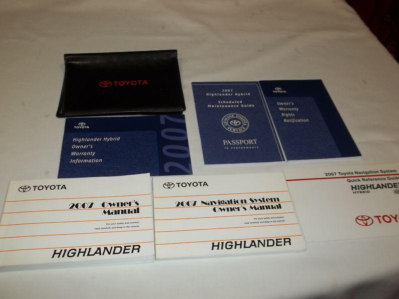 2007 toyota highlander hybrid owner manual 6/pc.set + navigation & toyota case