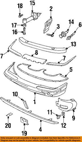 Jaguar oem krf100003 front bumper-molding plate