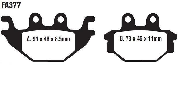 Ebc carbon brake pads rear bombardier ds 250 2006