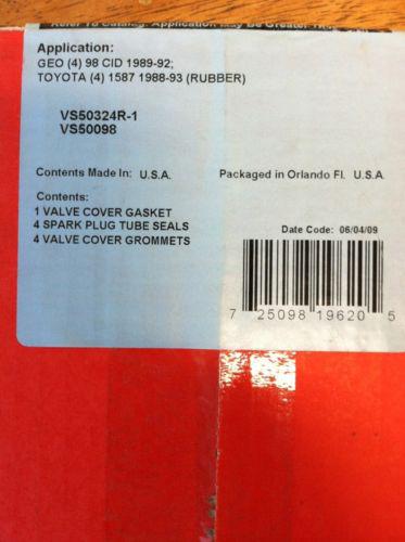 Corteco 19620 engine valve cover gasket set toyota corrola geo prizm