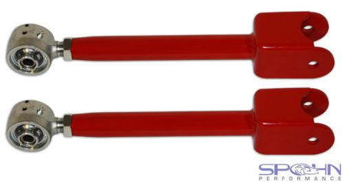 Spohn rear trailing arms pair w/ del-sphere joint red