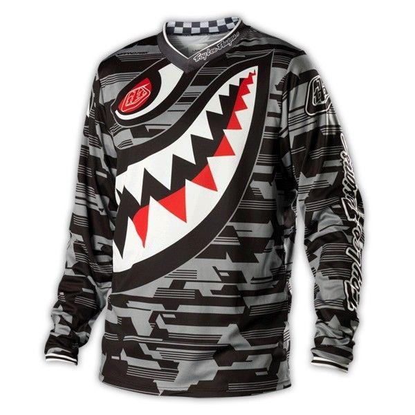 New troy lee designs tld gray p-51 gp jersey. men's x-large / xl