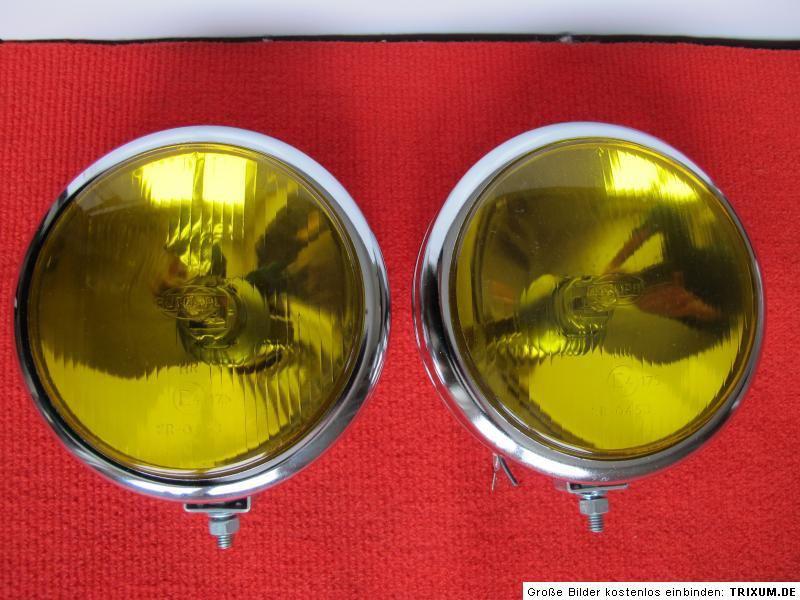 Audi fox 4000 5000 headlight / driving light yellow lense + chromed housing