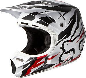 Fox racing v4 forzaken 2014 mx/offroad helmet red/white/matte finish