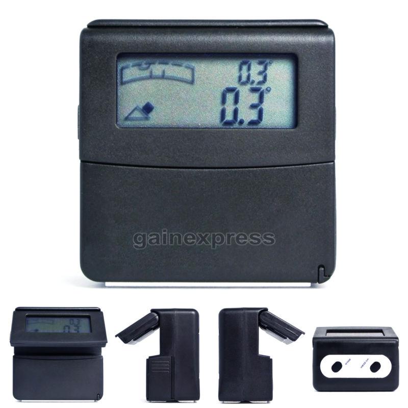 Digital flip-up lcd tilt angle gauge spirit level magnetic base v-groove ±180°