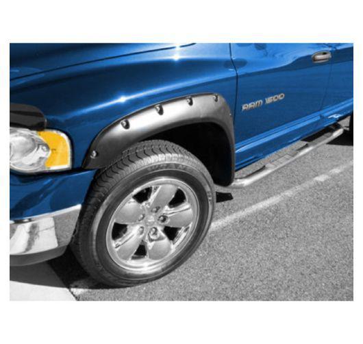 Rugged ridge 4-piece set fender flares rear new black ram truck 81630.40