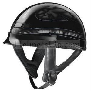 M motorcycle biker cruiser skull flame half helmet chopper touring softail vino