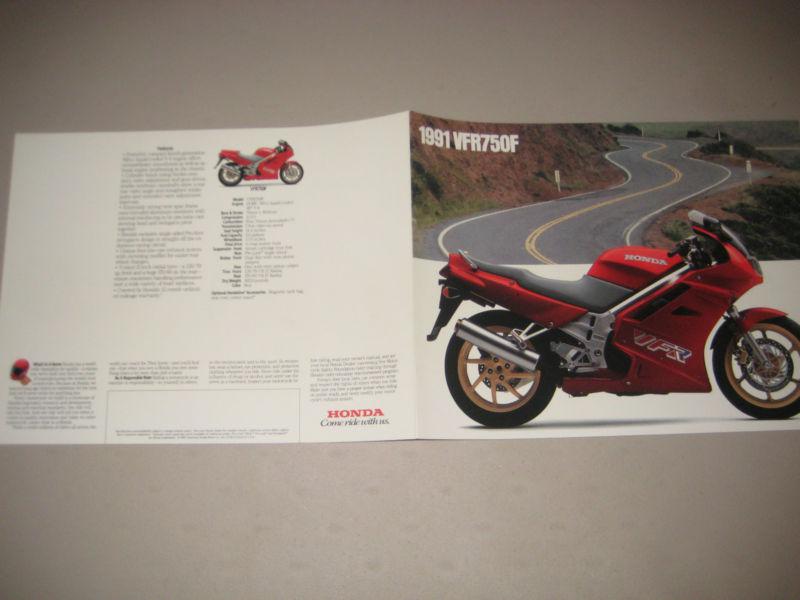 1991 honda vfr750 vfr750f factory brochure