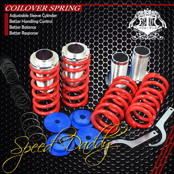 Front+rear suspension 0-3" coilover spring 99-05 mazda miata mx-5 base ls se red