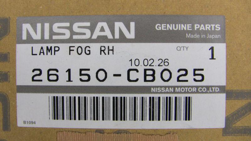 Nissan murano factory oem foglight assembly right front 26150cb025 fog lamp nib